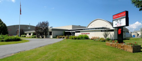 Photograph of the high school in Englehart