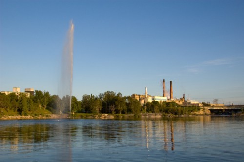 View of the Tembec factory from the Kapuskasing river